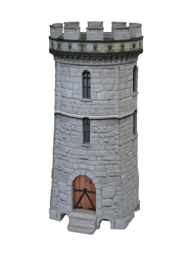 3D model for Mideival stone castle watch tower