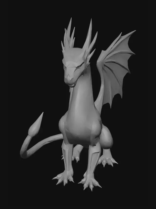 3D model for dragão cristalizado neon