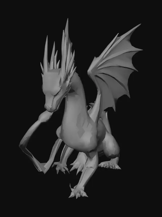 3D model for dragão cristalizado neon