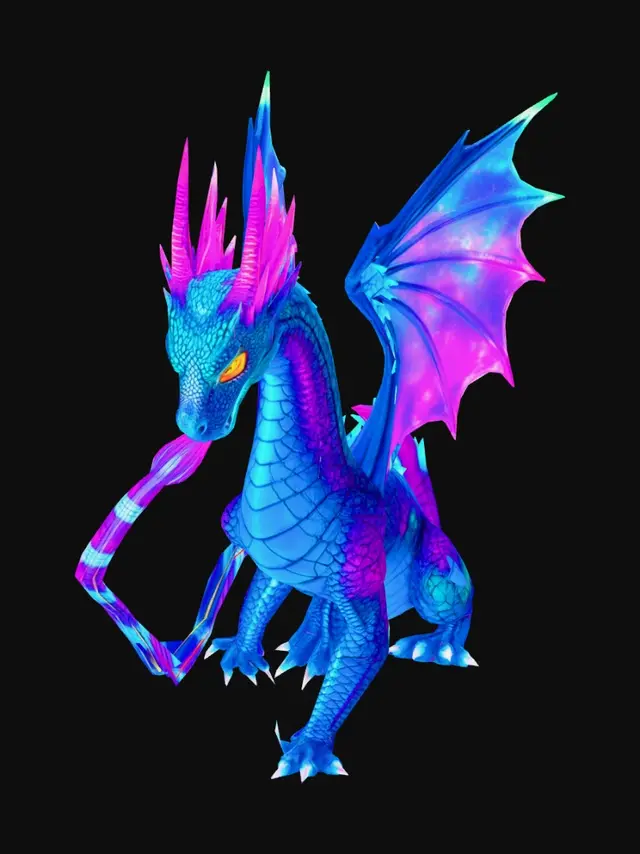 3D model for dragão cristalizado neon