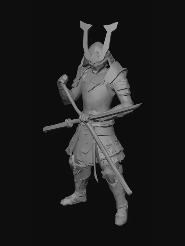 3D model for samurai cristalizado neon