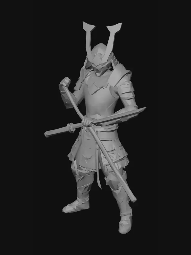 3D model for samurai cristalizado neon