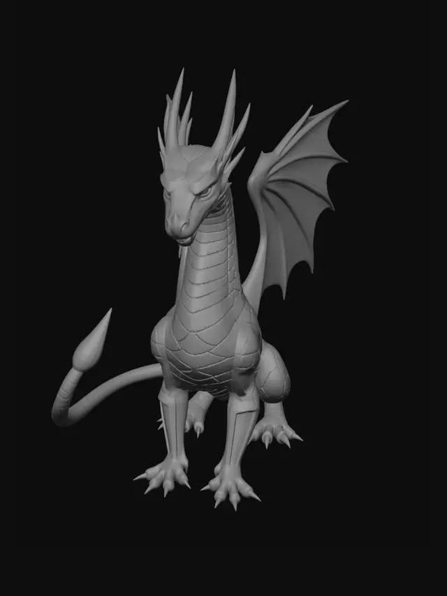 3D model for dragão cristalizado neon