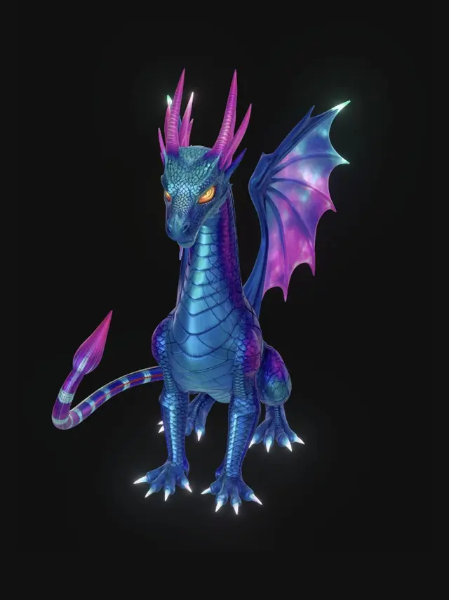 3D model for dragão cristalizado neon