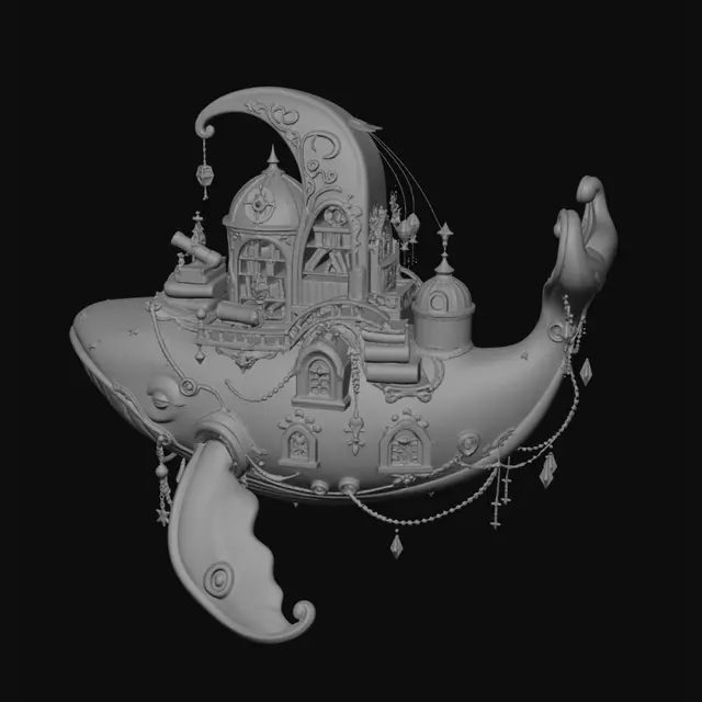 3D model for Celestial Library Whale