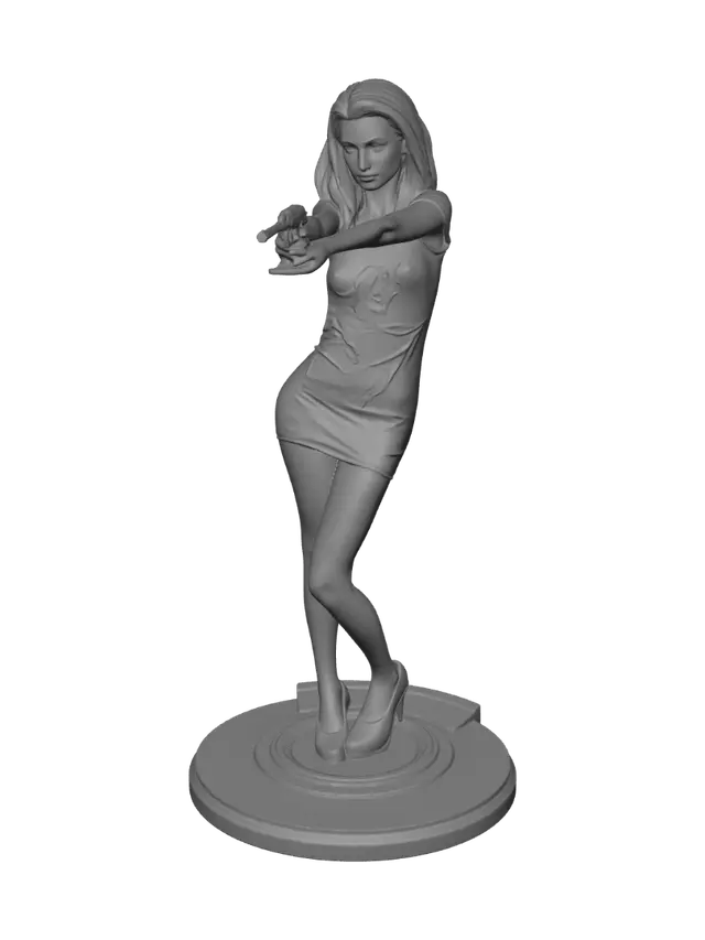 3D model for Femme Fatale with a Pistol