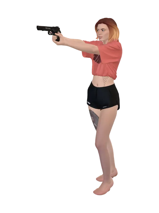 3D model for Woman with a Gun in the Living Room