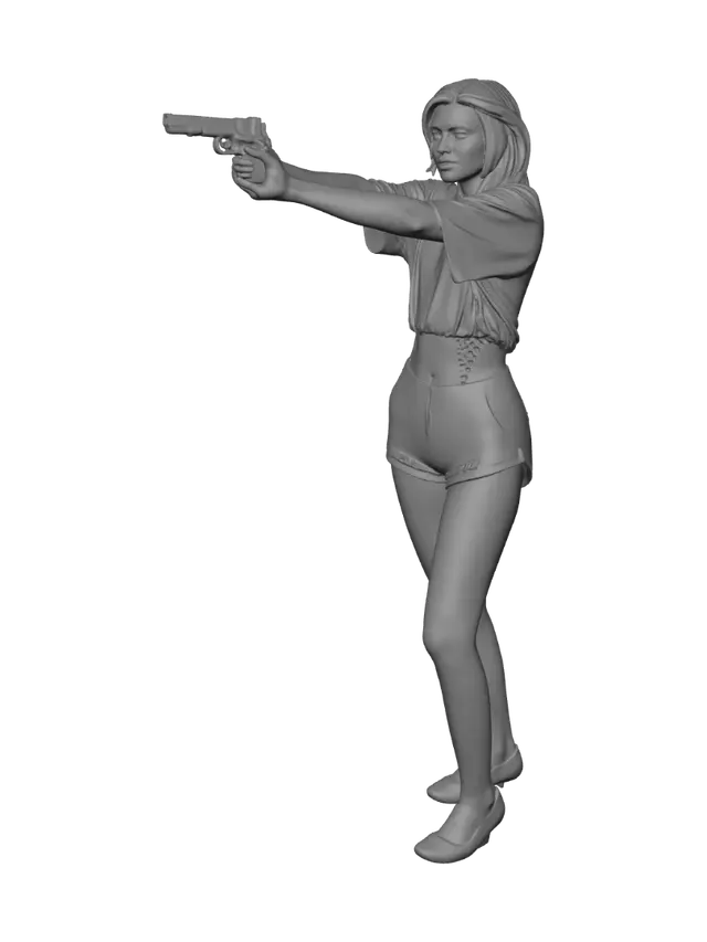 3D model for Woman with a Gun in the Living Room