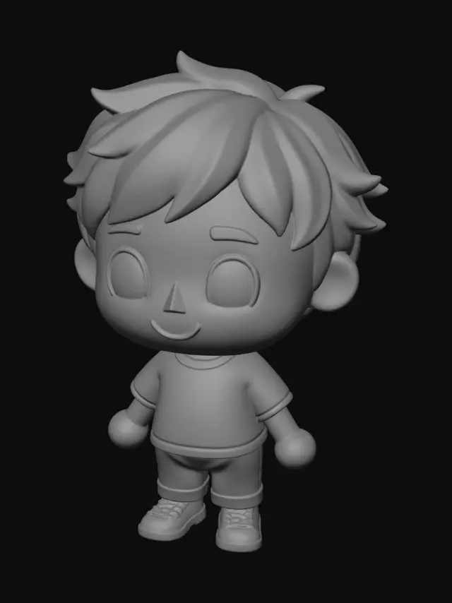 3D model for Chibi Boy in Casual Outfit