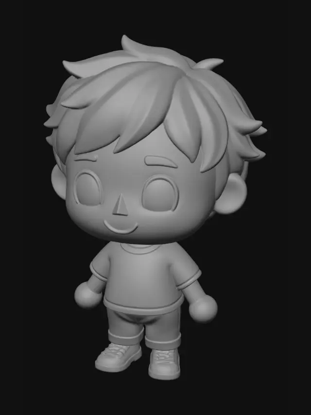 3D model for Chibi Boy in Casual Outfit