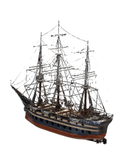 Tall Ship at the Dock - Naval 3D model, vytvořený pomocí AI