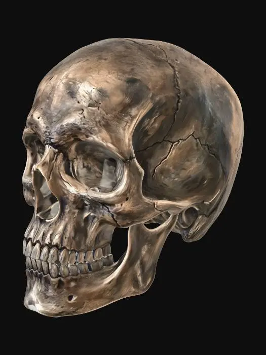 3D model for Ancient Cracked Skull