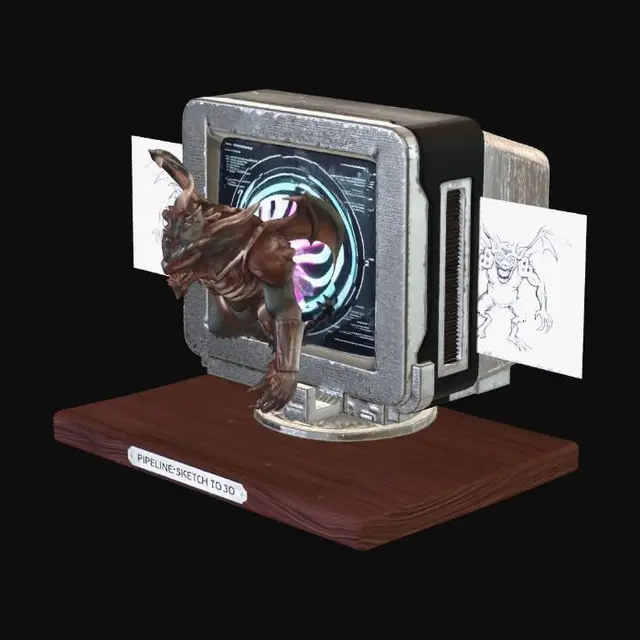 3D model for Pipeline Sketch to 3D Dragon
