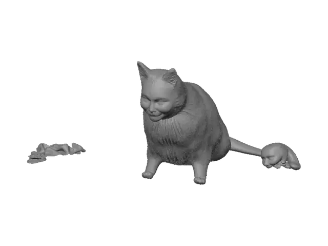 3D model for Cozy Cat in a Carpeted Living Room