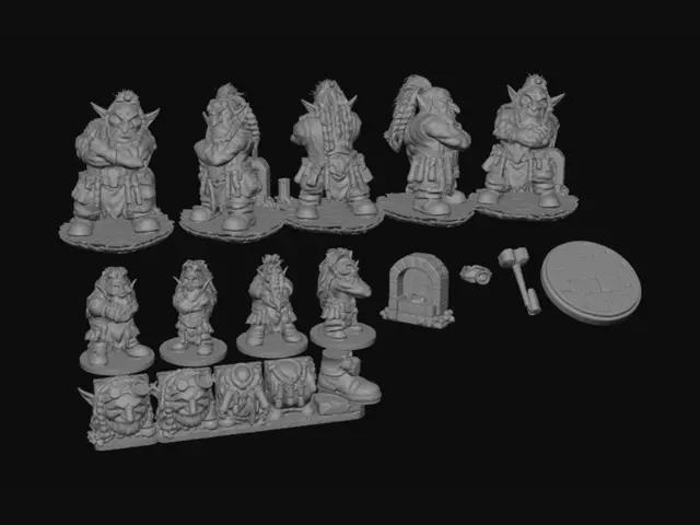 3D model for Goblin Blacksmith Character Reference / 3D Print Model Sheet