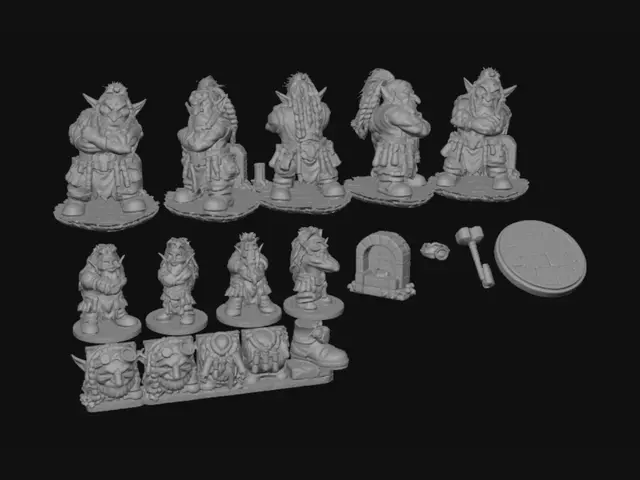 3D model for Goblin Blacksmith Character Reference / 3D Print Model Sheet