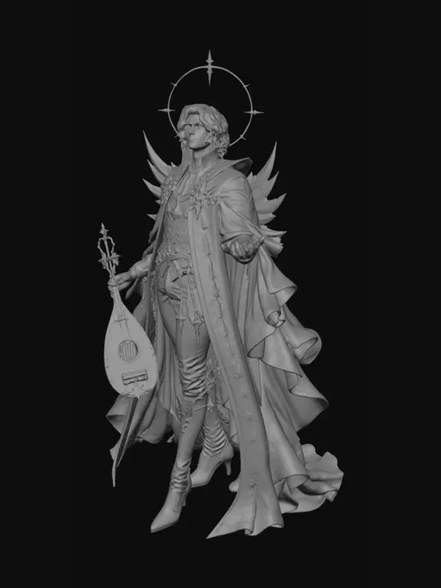 3D model for Haloed Virtuoso in Gold and White