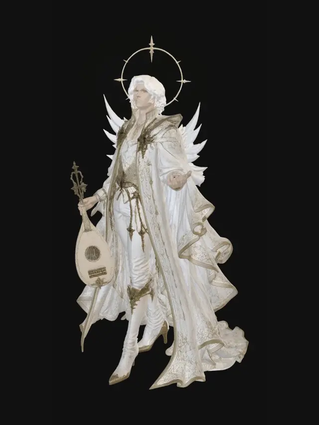 3D model for Haloed Virtuoso in Gold and White