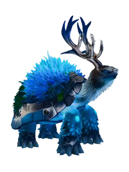 Gliaciorn - Horned Custodian of the Icecovers - Turtles 3D model, vytvořený pomocí AI