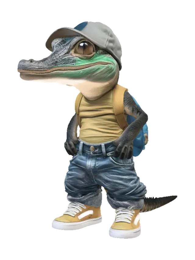 Crocodile Explorer - Rofl 3D model, vytvořený pomocí AI