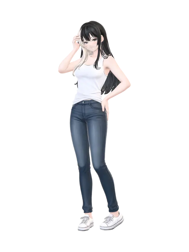 Nyris — Home comfort - Animegirl 3D model, vytvořený pomocí AI