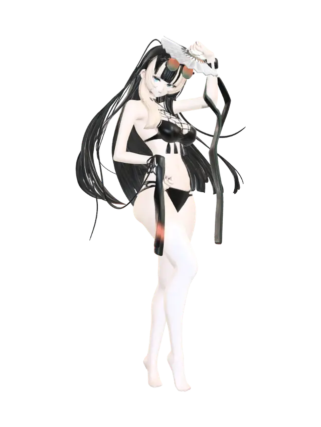 Nyris - Sunlit sun Dance - Animegirl 3D model, vytvořený pomocí AI