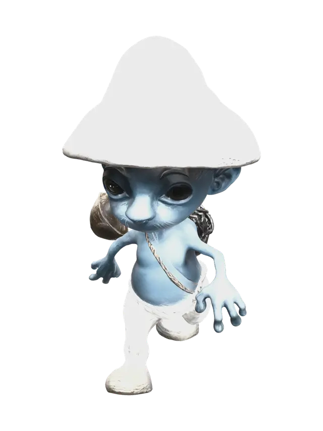 Modello 3D Stylized Smerf Cat - Muppet, generato dall’IA