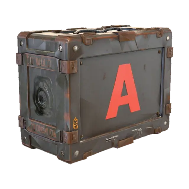 a ammunition crate in the style of a retro shooter game like duke nukem or doom 3D model, vytvořený pomocí AI