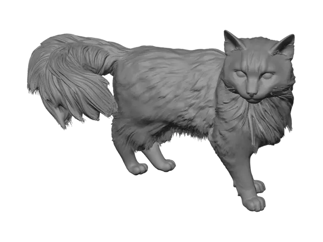 3D model for Ginger Cat on the Tile Floor