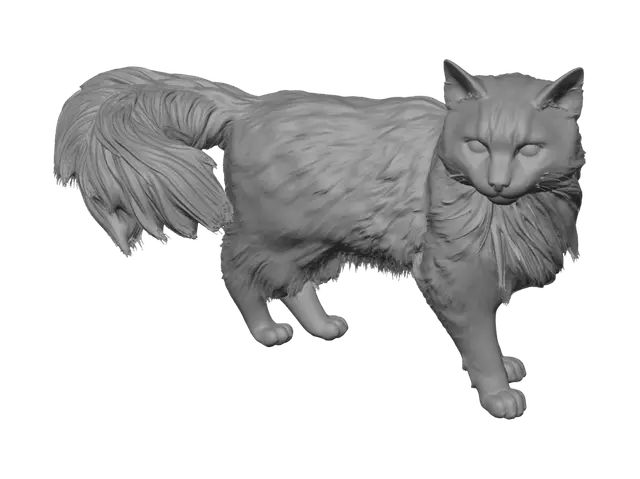 3D model for Ginger Cat on the Tile Floor