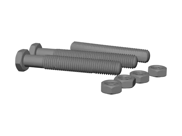 3D model for Bolt & Nut Specifications