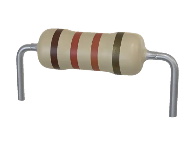 Five-band axial resistor - Rr 3D model, vytvořený pomocí AI