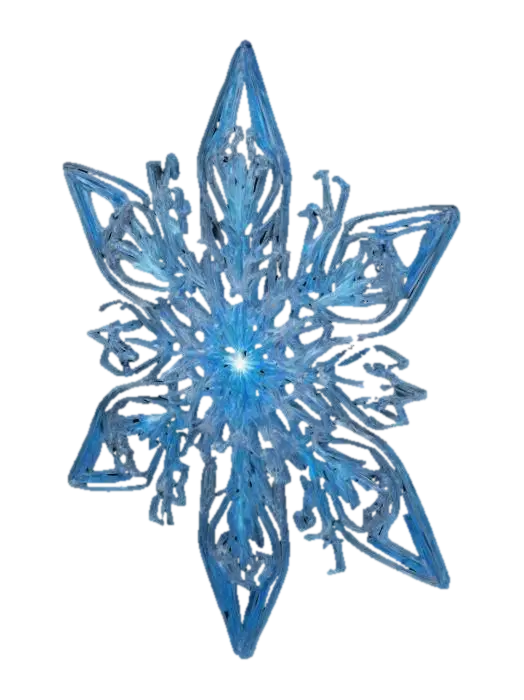 Design a radiant Christmas Star with icy, frosty edges that emit a soft,… - Christmasadventure 3D model, vytvořený pomocí AI