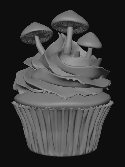 3D model for Neon Mushroom Cupcake