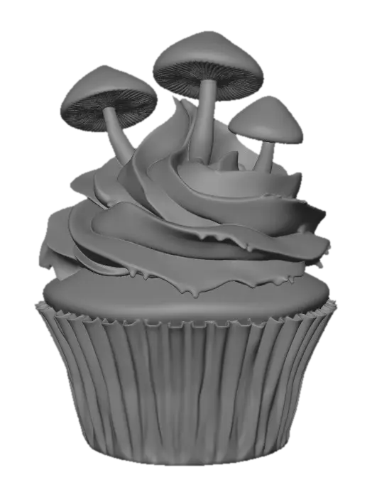 3D model for Neon Mushroom Cupcake