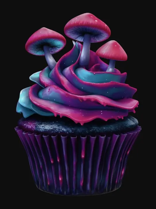 3D model for Neon Mushroom Cupcake