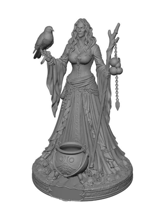 3D model for Raven Witch of the Moonlit Cauldron