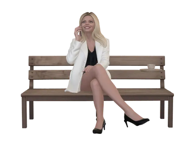 3D model for Cafe Bench Conversation