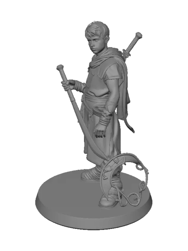 3D model for Épisode 1 : Le Dernier Éclat – La Flamme de l'Éclipse
Scène 1 – Le village d'Aster
Le soleil se lève sur un village paisible. Kael, 17 ans, s'entraîne avec une vieille épée en bois. Il rêve de devenir un grand protecteur.
Soudain, une immense explosion retentit. Des soldats vêtus de noir envahissent le village.
Chef ennemi : — « Trouvez le Cristal de l'Éclipse ! Éliminez tous ceux qui résistent ! »
Les habitants tentent de fuir. Kael court pour sauver sa famille, mais une maison s'effondre.
Une mystérieuse lumière noire jaillit de son corps. Tous les ennemis sont projetés au sol.
Le chef ennemi sourit.
— « C'est donc toi... l'héritier du Cristal de l'Éclipse. »
Kael perd connaissance.
Scène 2 – Le réveil
Kael se réveille dans une forêt. Une jeune épéiste nommée Lina l'a sauvé.
Elle lui dit