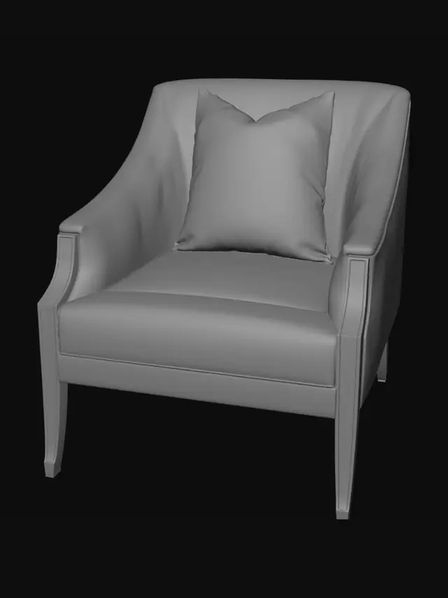 3D model for Interwoven Beige Armchair