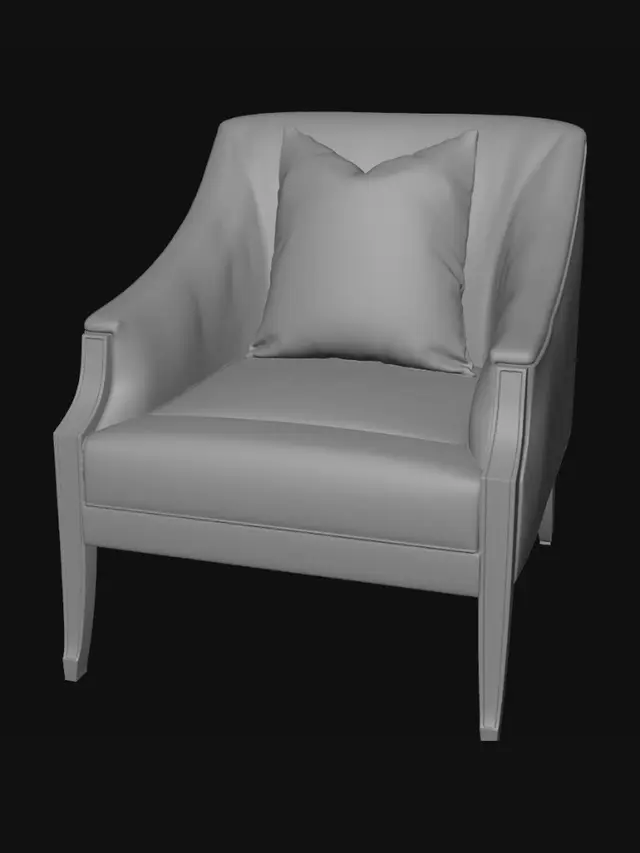 3D model for Interwoven Beige Armchair
