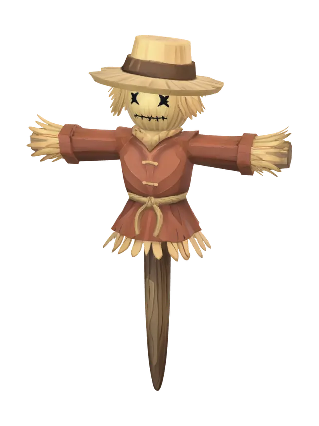 Sunlit Scarecrow - Straw 3D model, vytvořený pomocí AI