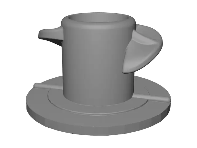 3D model for Plastic Pool Valve Adapter with Measurements