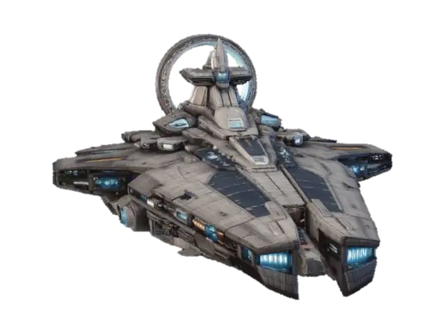 Ringbound Starcruiser - Starship 3D model, vytvořený pomocí AI