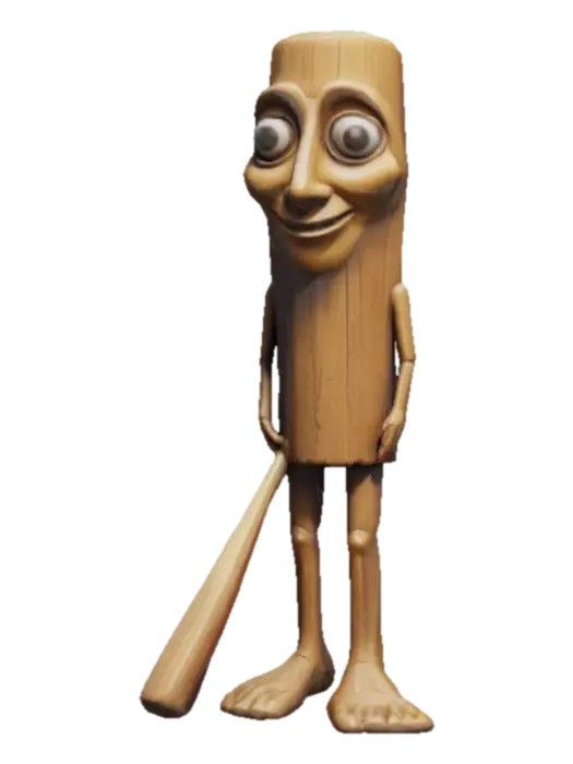 Tung Tung Tung Sahur - Italianbrainrot 3D model, vytvořený pomocí AI