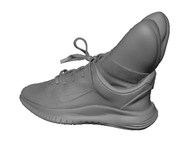 3D model for Black Nike Sneaker on an Office Desk