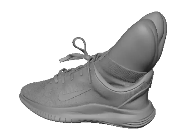 3D model for Black Nike Sneaker on an Office Desk