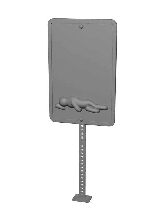 3D model for No Hitchhiking Sign
