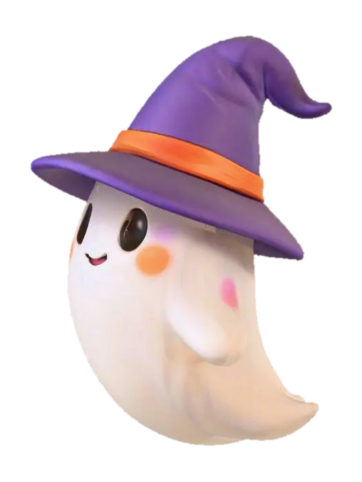 Witchy Ghost - Haunting 3D model, vytvořený pomocí AI