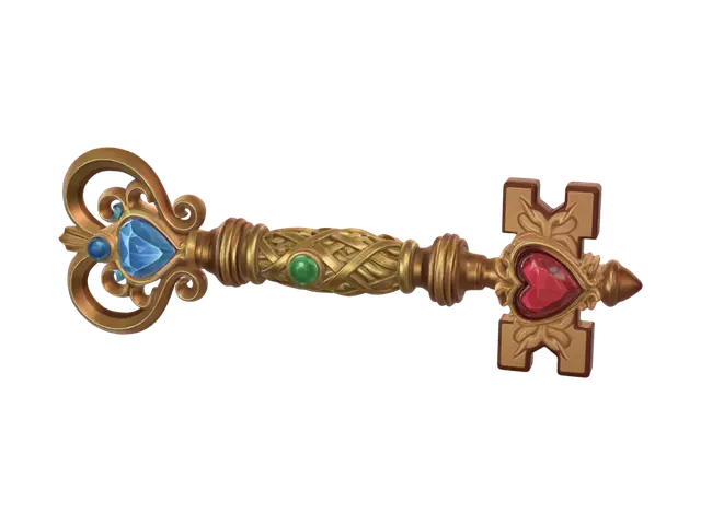 3D model for Golden Tri-Gem Key